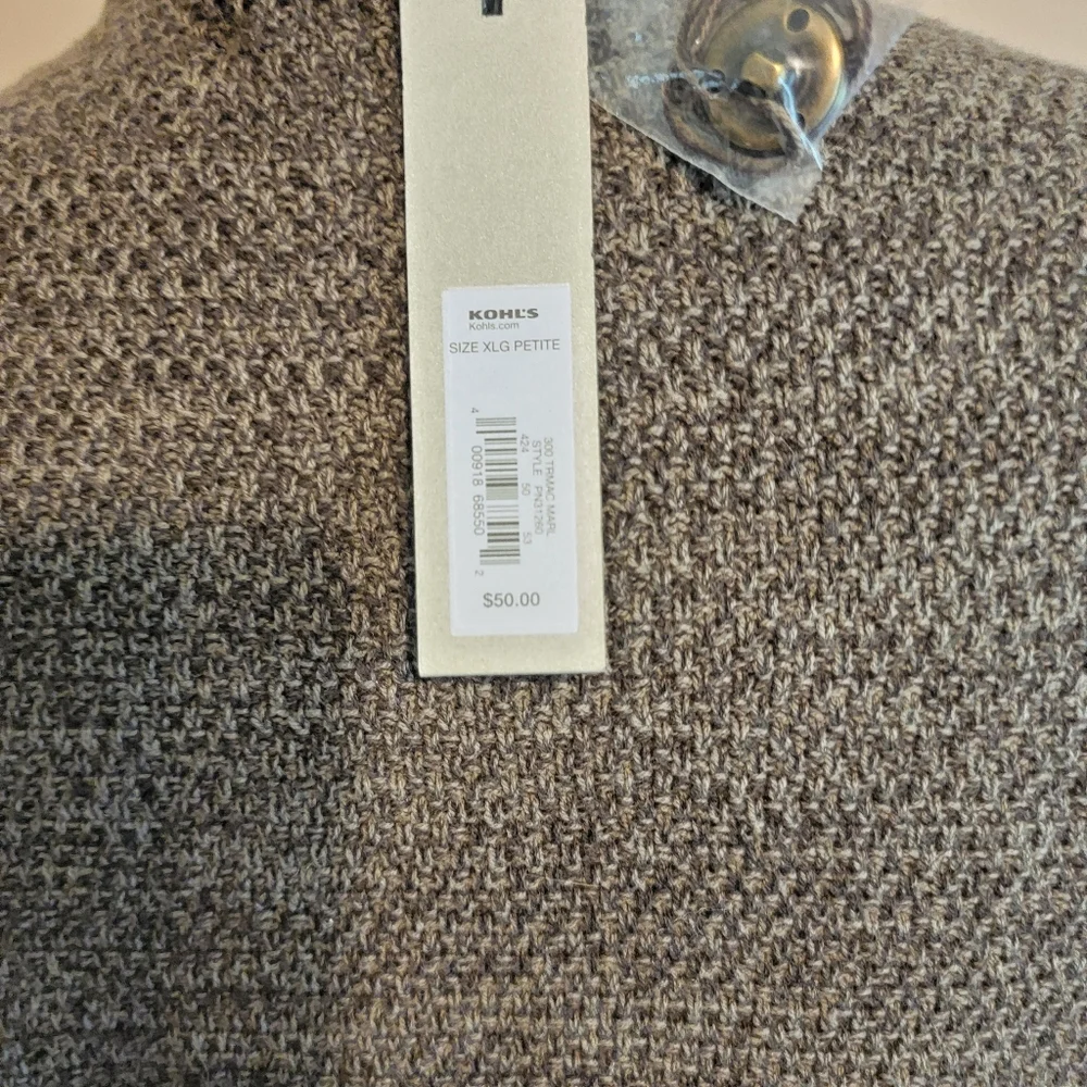 Marled Cardigan Sweater Petite‎ XL Knit Shawl Cottagecore Granny Brown Warm
